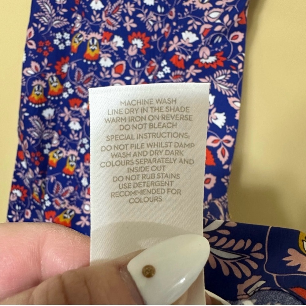 Boden Pleated Floral Fit & Flare Tank MIDI Dress Women 6 Blue - Picture 10 of 10